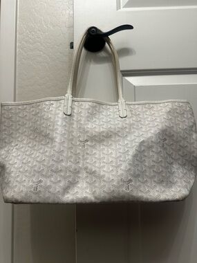 Goyard White Goyardine Coated Canvas St. Louis Tote